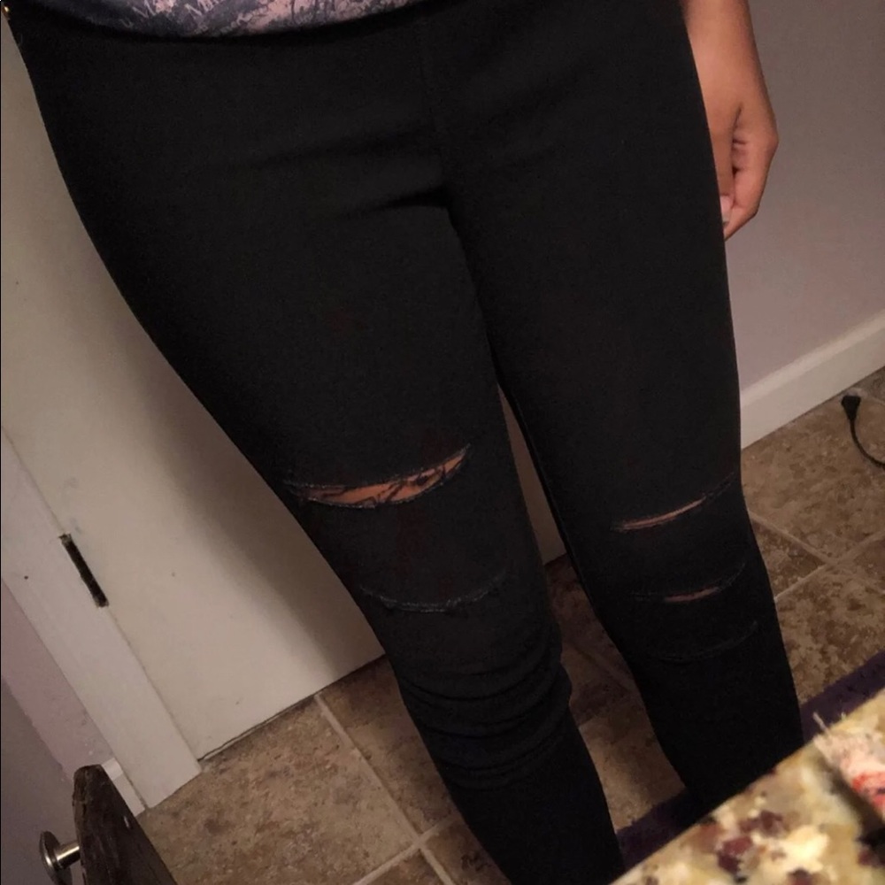 cute cotton ripped pants